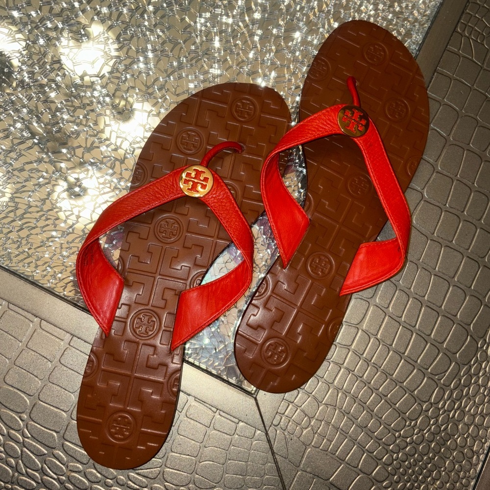 *SOLD* Tory Burch thora orange / red Sandals